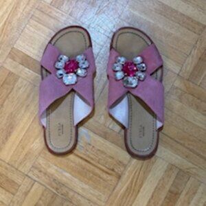 Furla Ponyskin Embellished Slides 36.0